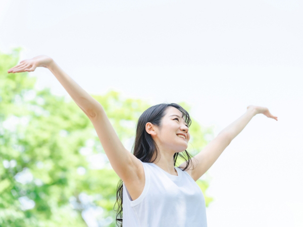 疲労回復した女性